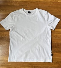 HUGO BOSS WHITE SOLID Cotton mens T-Shirt MEDIUM L 