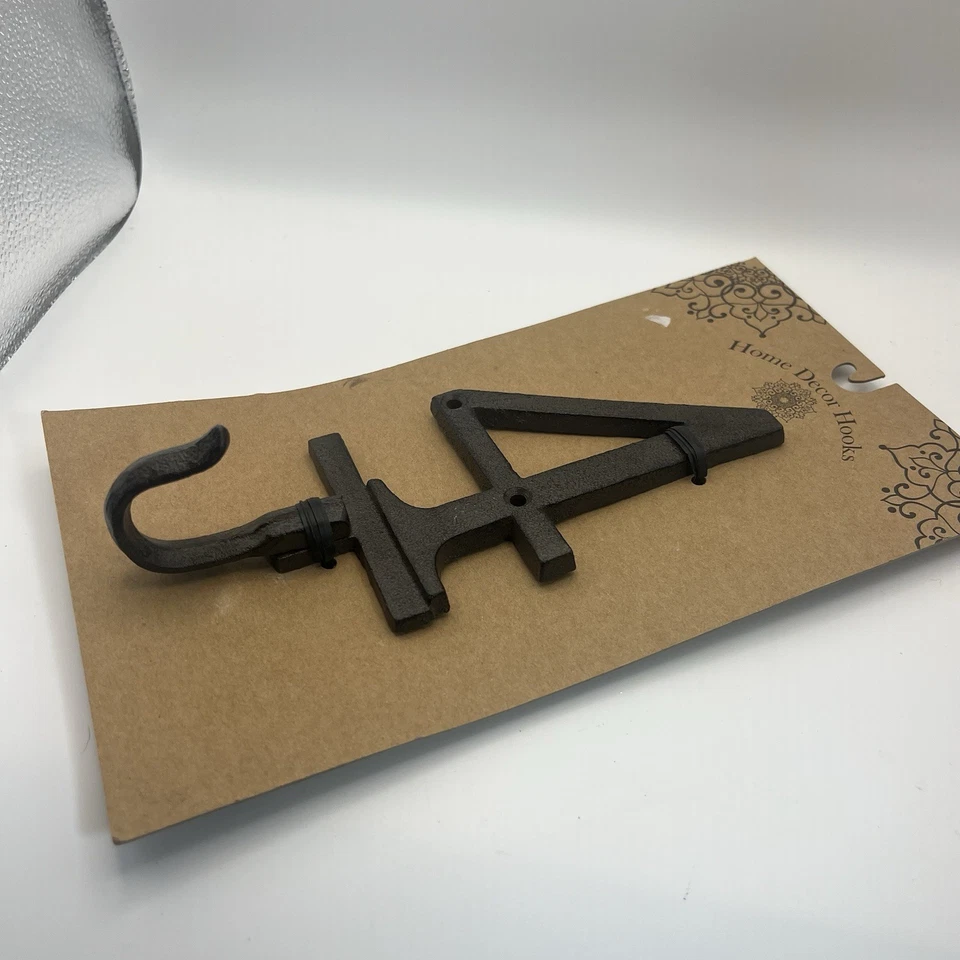 Handcrafted Decor Rustic Cast Iron Number 4 With Hook - Image 2 of 2
