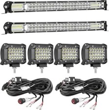 LED Light Bars Kit for Truck, 2 20inch Double-Row Flood Spot LED Bar, 20 Inch