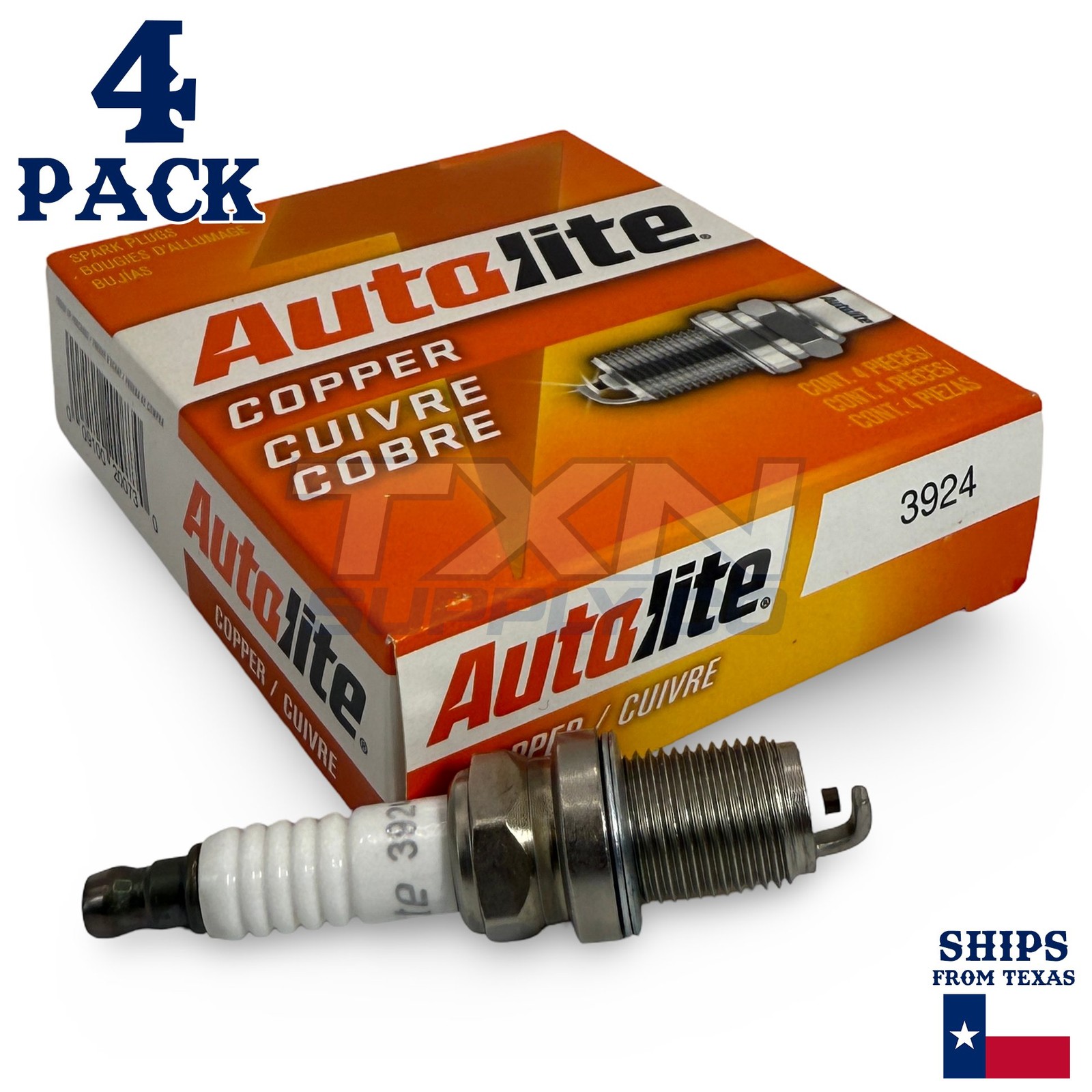 Autolite 3924 Copper Core Spark Plugs - 4 Pack