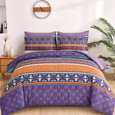 Boho Comforter Set Queen Size,7 Pieces Bohemian Comforter Bedding Set Bed in a B