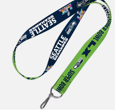 2025 NFL NFC CHAMPIONS SEATTLE SEAHAWKS LANYARD SUPER BOWL 60 LX 2026