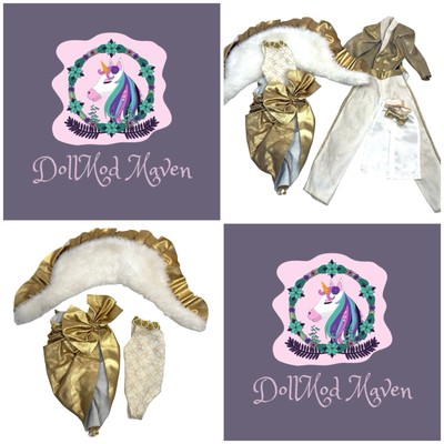 DollMod Maven  1985 Jem And The Holograms GLITTER & GOLD Jem Rio Doll Fashions