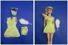 Vintage Barbie Clothes ~❤️~ 5-Pc Yellow Tennis Outfit #065