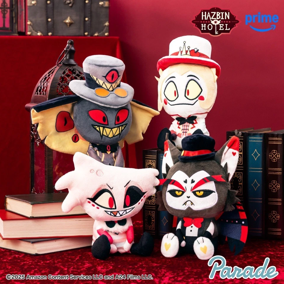 Hazbin Hotel Vox Lucifer Alastar Sitting Plush Toy Doll 20cm Round One Limited - Image 4 of 4