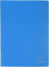 Image of Exacompta A4 Soft Cover 50 Pockets Display Book Anti-Glare Presentation Blue