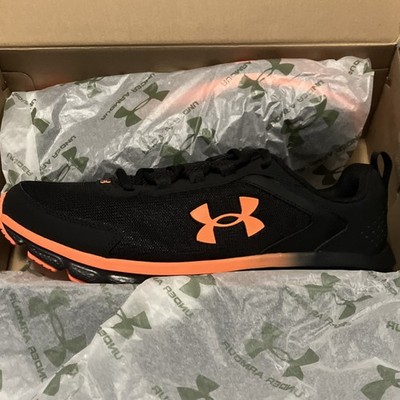 Under Armour UA Charged Assert 9 Athletic Sneakers Black Orange Comfort