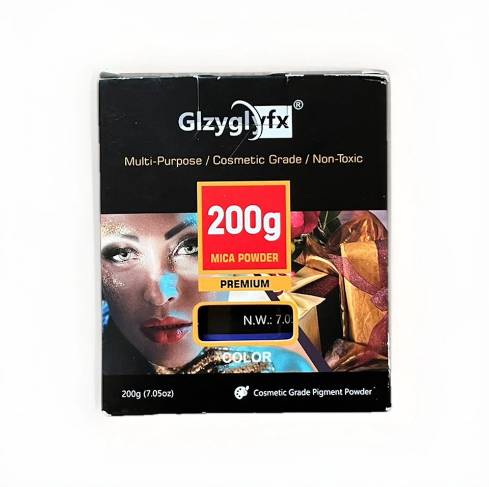 200G Premium Mica Pigment Powder - Glzyglfx Cosmetic Grade, Non-Toxic Color Blue - Image 3 of 4