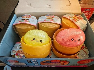 Dim Sum Steam Bun Squeeze Ball, Scented Foam Squishy, 3in, Pink/Yellow