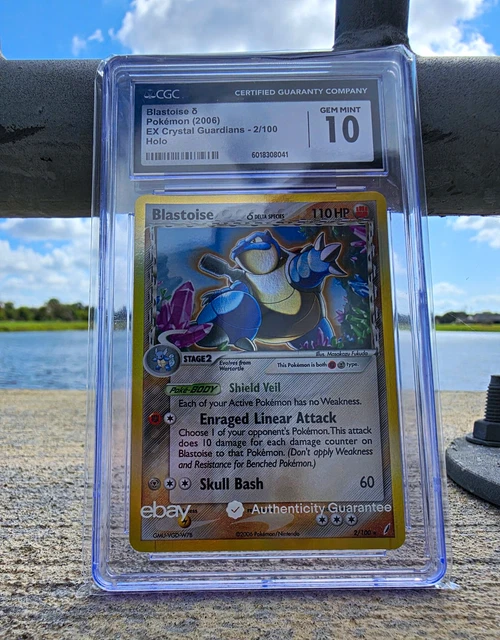 CGC 10 Blastoise Delta Holo 2/100 EX Crystal Guardians 2006 Pokemon English OBO