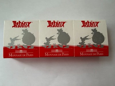 2007 France 3 x 1 1/2 euro Proof Silver Coin Asterix Set New with Box
