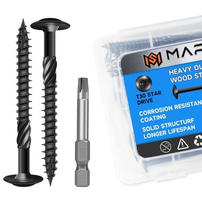 Lag Screws 3 Inch, Construction Wood Screw 14 x 3, 100-Pack Heavy Duty Self D...