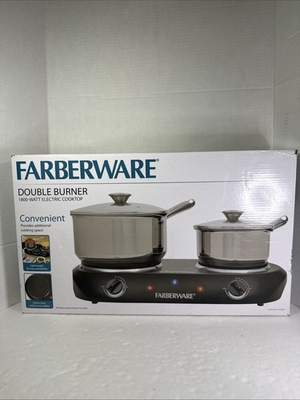 #ad #ad Farberware FH202 D11 Double Burner Electric Cooktop Black 1800 Watt Heavy Duty $24.99