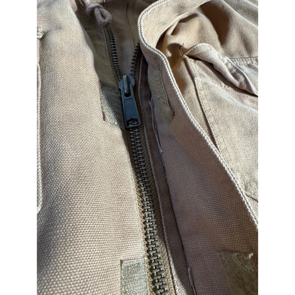 Guide Series Workwear Men's Tan Canvas Hooded Insulated Jacket Size L - Image 3 of 4