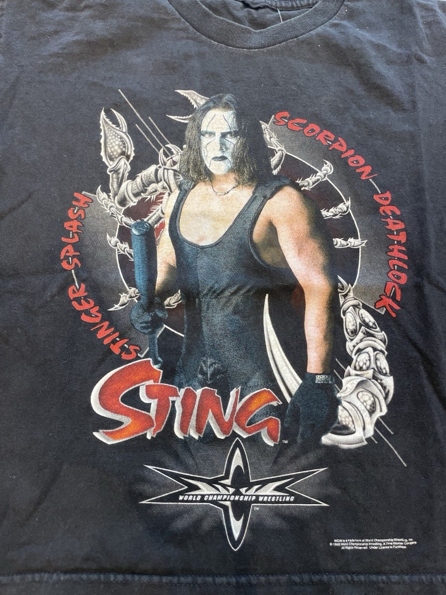 Vintage WCW Sting 1999 Wrestling T-Shirt Black Medium 90s WWE WWF