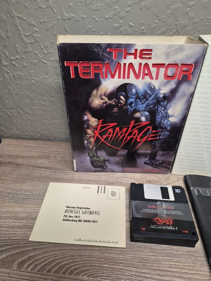 The Terminator Rampage IBM MS-Dos PC Big Box Floppy Disk 1993 With ...