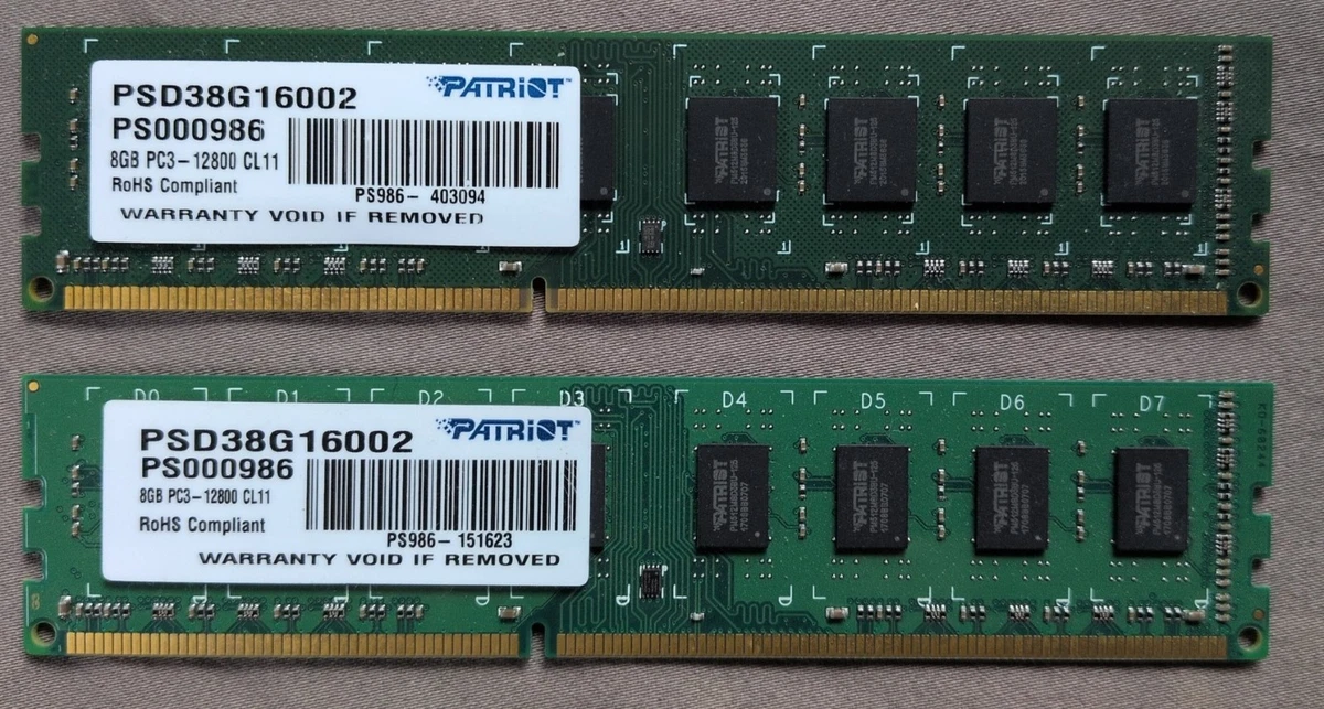 Patriot DDR3 SDRAM 16 GB Total Capacity Memory (RAM) for sale | eBay
