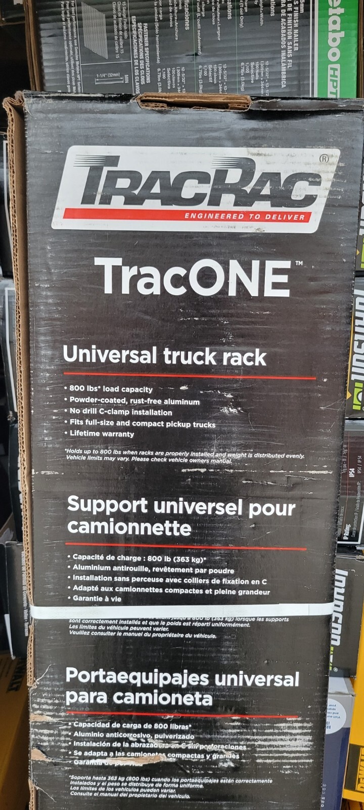 TracRac TracONE Universal Truck Bed Ladder Rack 800 Lbs. Capacity