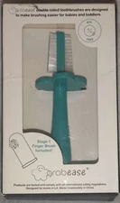 grabease Baby Toothbrush Finger, Infant Toothbrush, Toddler Toothbrush, Teal