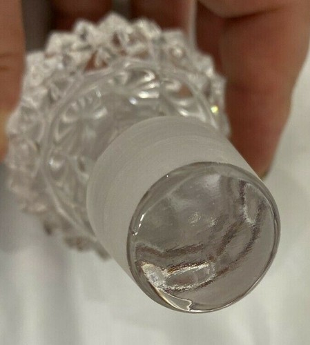 Pressed Glass Bottle Decanter Diamond Design 13.5" high W Topper Vintage EUC - Picture 6 of 7