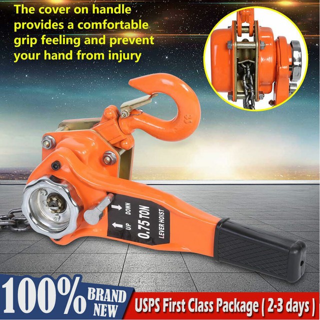 3 Meter 0.75T Ratcheting Chain Lever Block Hoist Puller Pulley Heavy