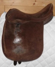 Morris & Nolan English Brown Suede Leather Show Saddle - 14.5" Seat XW Fit​
