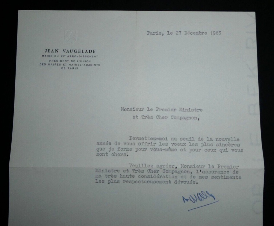 CATROUX GEORGES - TAPUSCRIT SIGNE ADRESSE A André DUPUIS, Paris, 1956 EUR 52,00 - FR