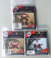 3 Mill Hill Holiday Ornaments Counted Glass Bead Kits 1995 and 1993 NOS