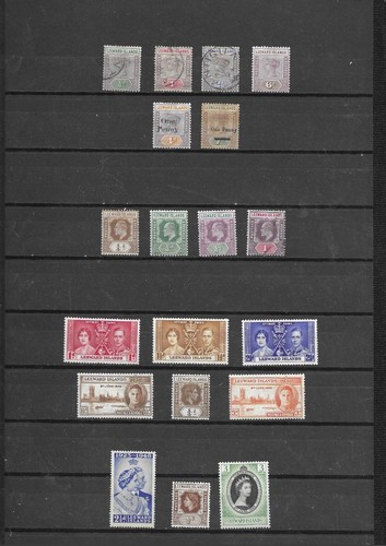 5511: Leeward Isl.; selec. of 19 (4 used) stamps. Victoria-Elizabeth. 1890-1954