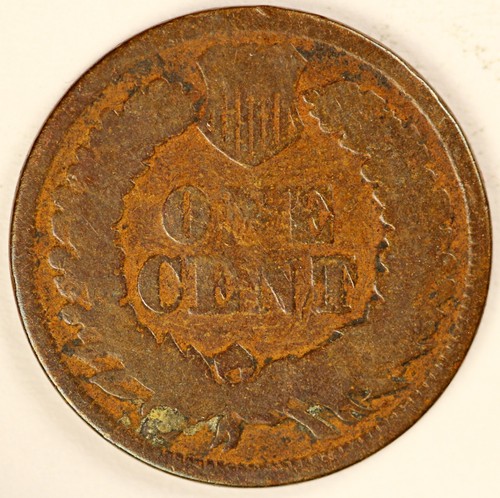 1866 United States Indian Head Cent Penny Damaged Condition - Picture 2 of 2