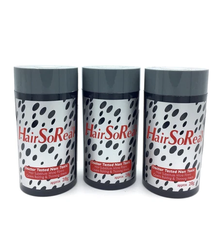 3 x 28g HairSoReal Hair Thickener Bulk Hair So Real - Light Grey Light Grey