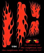 California Kid 1934 Ford Flames Black Car 1/64th HO Scale Slot Car Decals