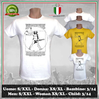 T-SHIRT DA VINCI ROCKER VITRUVIANO ISPIRATO ROCK CHITARRA DJ UOMO DONNA BAMBINO