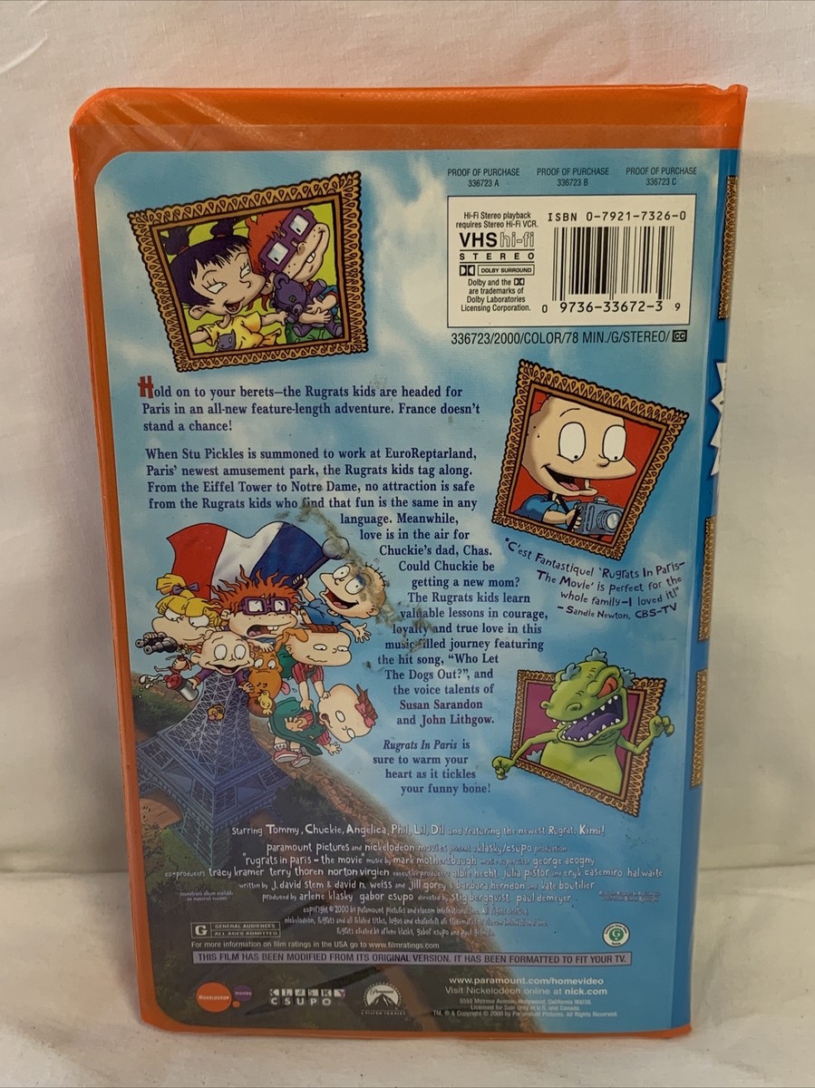 Rugrats in Paris The Movie Orange VHS Tape Clamshell Case Classic