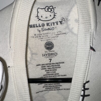 Hello Kitty Toddler Dress Small 7 Pink Lace Sanrio Girls White