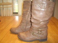 GUC Youth Girls Size 2 XOXO Megan Brown Slouch Boots Some Defects