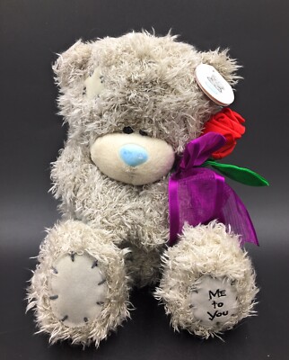 Me To You Tatty Teddybär Plüschtier weiches Kuscheltier mit Rosenblume 8 Zoll sitzend