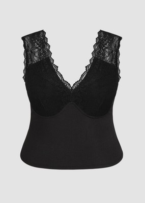 Cider Black Lace V-neck Cami Crop Top Curve & Plus 2XL US 20/22 NWT Free Ship