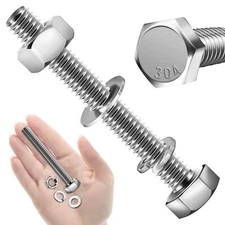 20 Sets 5/16-18 x 2-1/2" 5/16 Bolt Hex Head Stainless Steel Bolts and Nuts wi...