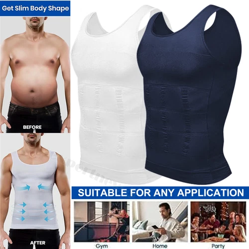 Herren Schlankheitsweste Body Shaper Gynäkomastie Kompression Gynäkomastie Gürtel Shirt - Bild 1 von 39