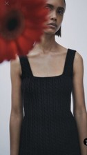ZARA Black Sleeveless Cable Knit Dress 5536/126 M  New