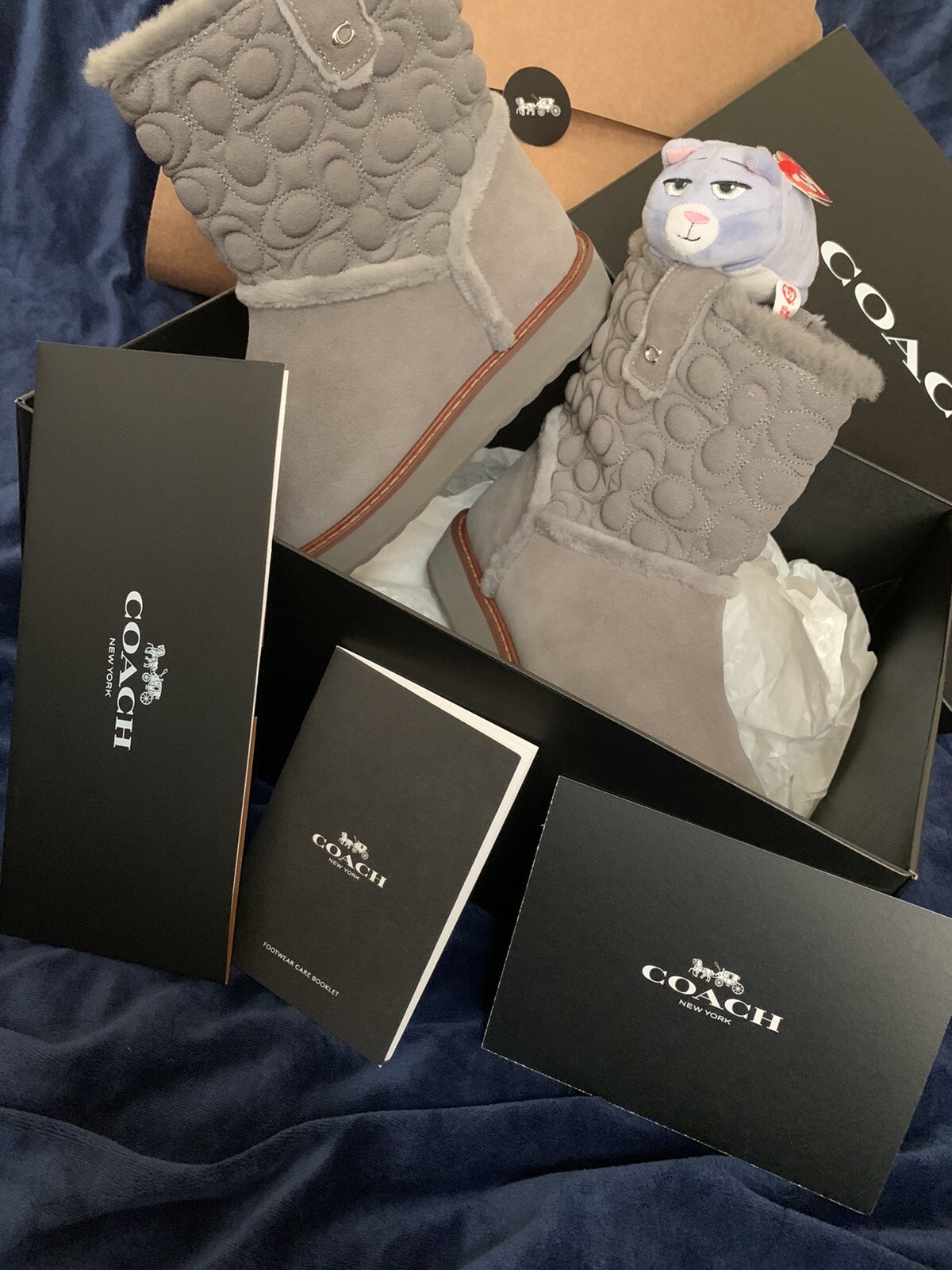 COACH Ivy Boot Heather Grey SUEDE 
