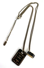 Armani Exchange AIX Multi Chain Ring & Dog Tag Pendant Necklace 22"L  BNWT