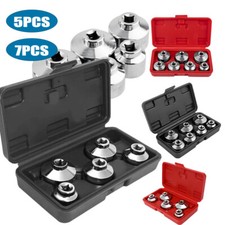 5/7 Pack Professional 3/8" Drive Socket Oil Filter Removal Tool Wrench Set Case