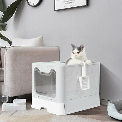 Buy Self-Cleaning Hooded Cat Litter Box Enclosed Large Kitty Toilet Box Tray Refills