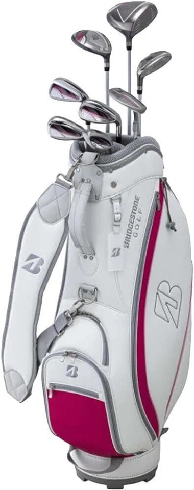 BRIDGESTONE Golf Ladies 8pcs Club Set BG-100L Pink Carbon Shaft Flex: L w/Bag - Image 2 of 4
