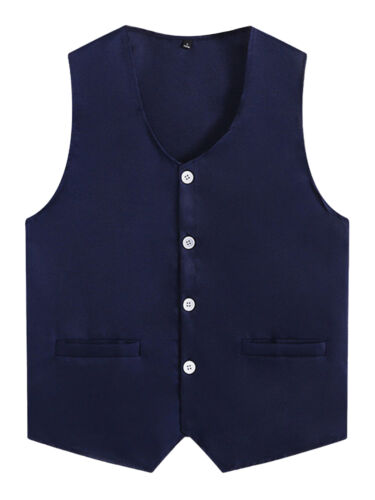 Boys Girls Vest Solid Color Uniform Lightweight Waistcoat Breathable Costume - Picture 27 of 124