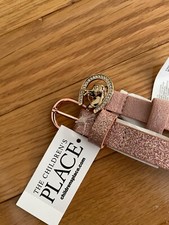 NWT The Childrens Place Girls Belts Set 2 , Pink, One with horse buckle, 8-16