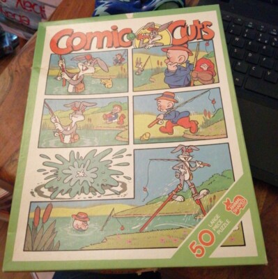 VINTAGE 50-TEILIGES PUZZLE KÄFER HASE TIERFÖRMIGE TEILE PFEIL COMIC SCHNITTE WEIHNACHTEN