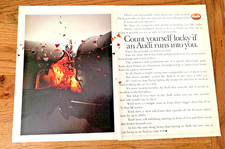 AUDI 100 AÑOS 80 - ANUNCIO COCHE CLÁSICO ORIGINAL CON MARCO COLECCIONABLE